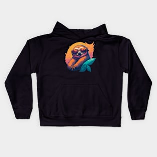 Sloth in sunglasses Kids Hoodie